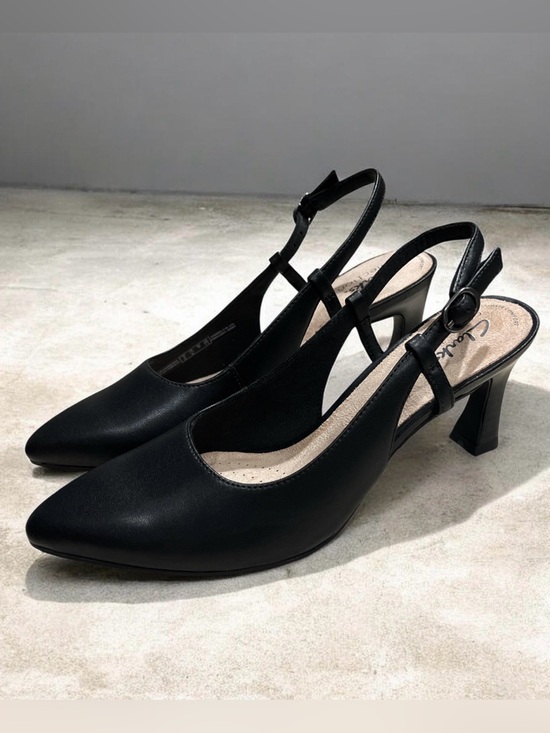 Clarks Shoes - Clark’s Women's Tammitha Strap Slingback Dress Pumps in Black Leather Size 7.5